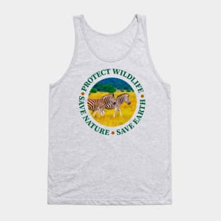 Wildlife Conservation Earth Day Zebras Tank Top